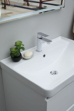 Раковина керамическая Aquanet Ирис 00301804 70х50 полувстраиваемая цвет белый 1 отверстие под смеситель