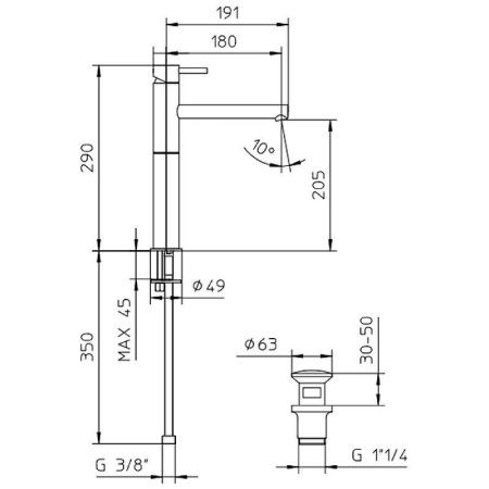 Смеситель Bossini Oki Z005303.030_УЦ на раковину хром