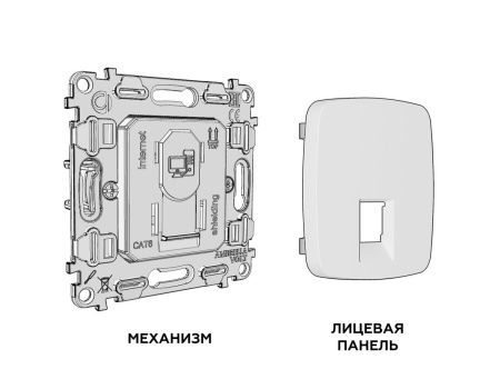 Комплект механизма компьютерной розетки Ambrella Volt MO912005