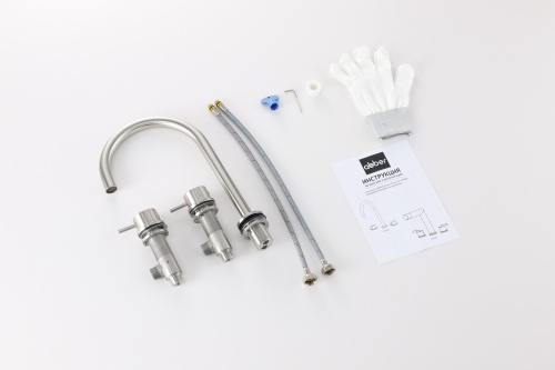 Смеситель Abber Wasser Kreis 316 AF8108BST-M на раковину сталь брашированная - фото 2