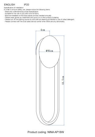 Светильник настенный Crystal Lux Nina (Нина) NINA AP18W LED BRASS