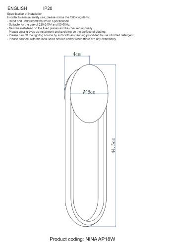 Светильник настенный Crystal Lux Nina (Нина) NINA AP18W LED BRASS - фото 4