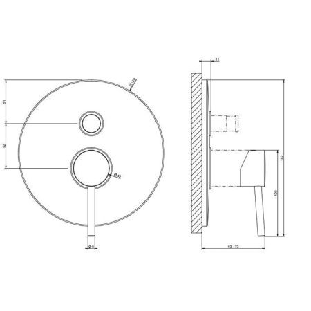 Смеситель Gessi Emporio Via tortona 18779#299 встраиваемый в стену черный