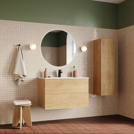 Тумба с раковиной Iddis Bild BIL80V0i95K 80х50 подвесная цвет коричневый