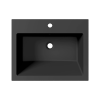 Раковина из искусственного камня Paola Paola Nero 600 ST-B 60х50 полувстраиваемая цвет черный
