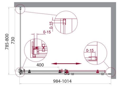 Душевой уголок BelBagno ACQUA ACQUA-AH-1-100/80-C-Cr 100х80 стекло прозрачное профиль хром без поддона