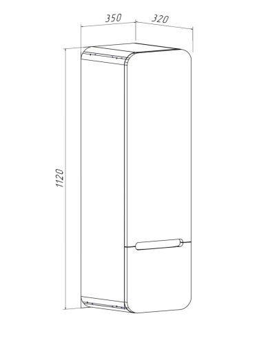 Шкаф-пенал RUNO Ницца 00-00002129 35х32х112 подвесной цвет графит - фото 4