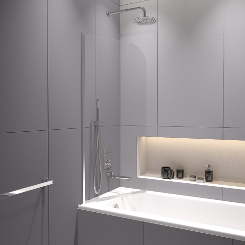 Душевая шторка на ванну RGW Screens 411110908-11 80х150 стекло прозрачное профиль хром глянцевый ориентация универсальная - фото 4