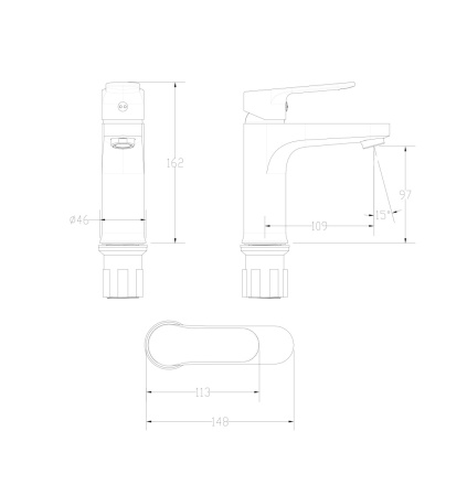 Смеситель Wonzon & Woghand Lumia WW-815516-CR на раковину хром