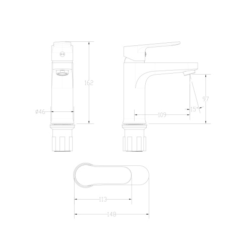 Смеситель Wonzon & Woghand Lumia WW-815516-CR на раковину хром - фото 2