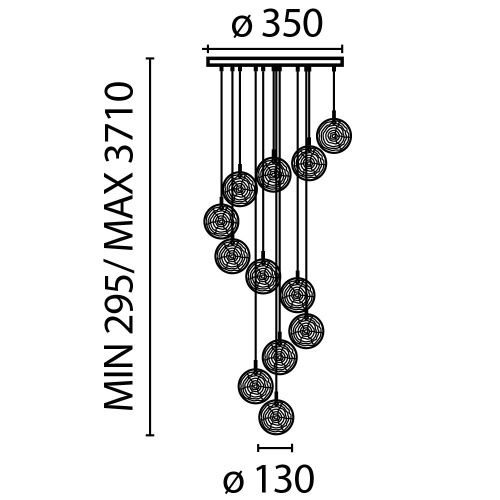 Светильник подвесной Maytoni Frozen Modern MOD254PL-12BS - фото 5