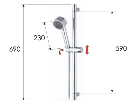 Душевой гарнитур Remer  315R321HG настенный хром