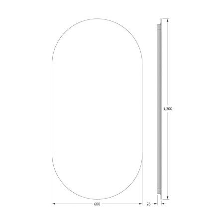 Зеркало с подсветкой Defesto OPTI DF 2916 60х120 подвесное