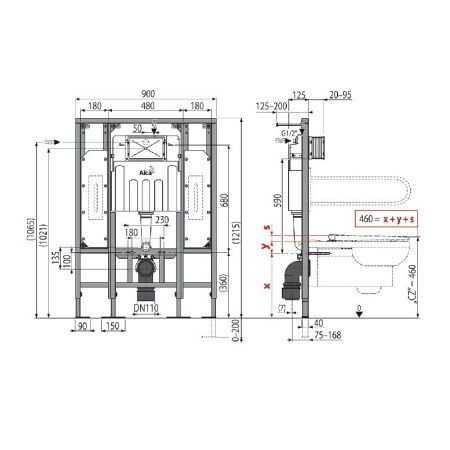 Инсталляция для унитаза Alcadrain  AM101/1300H