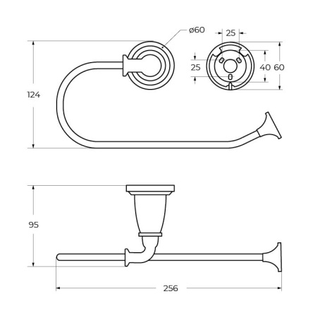 Полотенцедержатель Art&Max BIANCHI AM-E-2606-Cr