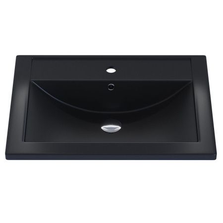 Раковина из искусственного камня Uperwood Foster Quartz 291030054 60х40 полувстраиваемая цвет черный