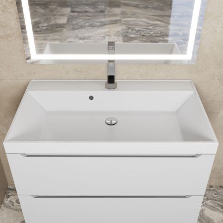 Раковина из искусственного камня Uperwood Classic 291020337 80х50 полувстраиваемая цвет белый