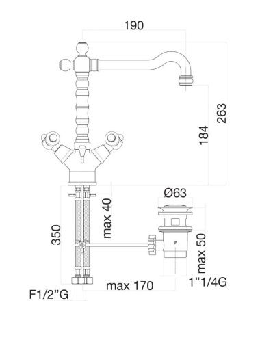 Смеситель Fiore 02CO0625 на раковину хром/золото - фото 3