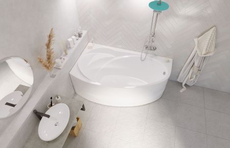 Ванна акриловая 1MarKa JULIANNA 01дж1410л 170х100 пристенная асимметричная без каркаса