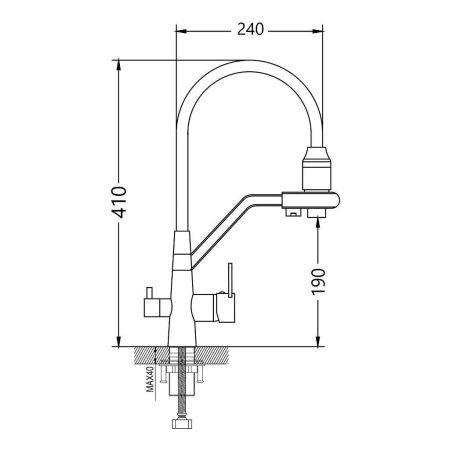 Смеситель для кухни Maretti ENG31RGF13 на мойку белый/золото