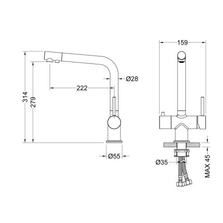 Смеситель для кухни Timo Saona 2396/17F на мойку золото