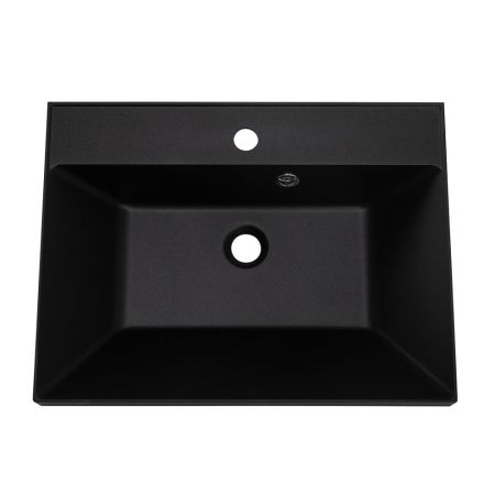 Раковина из искусственного камня BelBagno BB600/450-LV-ART-AST-NERO 60х50 накладная цвет черный 1 отверстие под смеситель