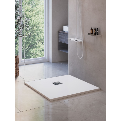 Душевой поддон RGW Stone Tray 16152010-01 100x100  искусственный камень белый - фото 3