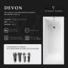 Ванна чугунная Vinsent Veron Devon VDV1807545 180х75 пристенная прямоугольная с ножками