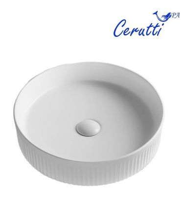 Раковина из сантехнического фарфора Cerutti SPA CR8010 40х40 накладная цвет белый без отверстий под смеситель