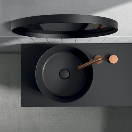 Раковина из сантехнического фарфора Galassia Core 7306NEMT 40х40 накладная цвет черный