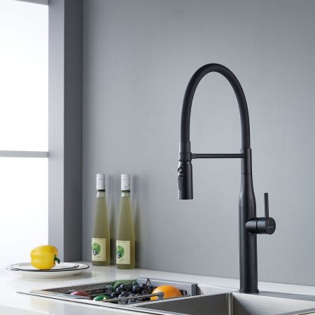 Смеситель для кухни Shevanik S123H-3 на мойку черный