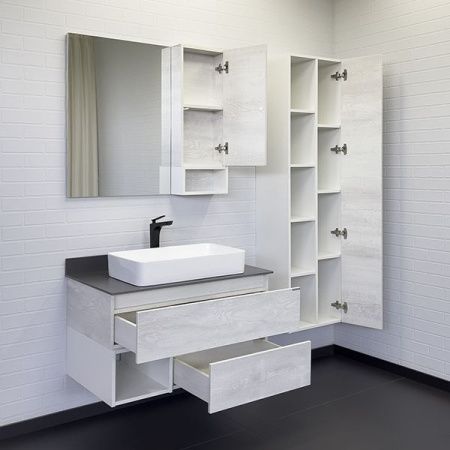 Тумба с раковиной Comforty Прага 00-00014425CF 90х50 подвесная цвет серый