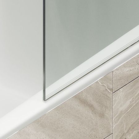 Душевая шторка на ванну Maybah Glass MGV-62-2ш 40х140 стекло прозрачное профиль бронза ориентация универсальная