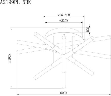 Светильник потолочный Arte Lamp Fernando (Фернандо) A2199PL-5BK
