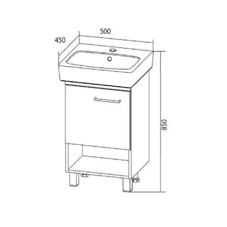 Тумба под раковину 1MarKa Tera У76064 40х40 цвет белый/коричневый