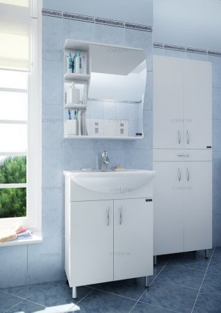 Зеркало-шкаф СанТа Волна 101014 60х70 подвесной цвет белый