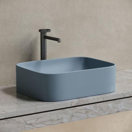 Раковина из сантехнического фарфора Ceramica Nova ELEMENT CN6052MHL 50х40 накладная цвет голубой без отверстий под смеситель