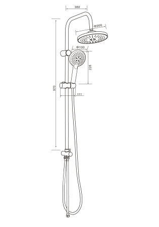 Душевая стойка Orange O-Shower OW02 настенная цвет хром Душевая стойка Orange O-Shower OW02 настенная цвет хром