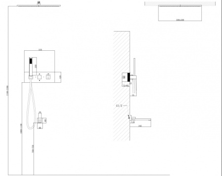 Душевая система ABBER AF8254B встраиваемая в стену с термостатом