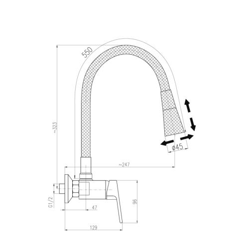 Смеситель для кухни RavSlezak Colorado CO102.5/13CMAT настенный черный матовый - фото 2