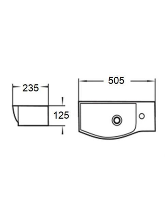 Раковина из сантехнического фаянса WeltWasser WW SK 10000008693 50х20 подвесная цвет белый 1 отверстие под смеситель