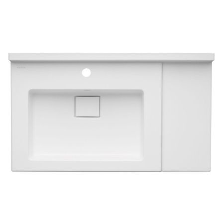 Раковина из искусственного камня Aquaton Сакура 1A71993KSK010 80х50 накладная цвет белый 1 отверстие под смеситель