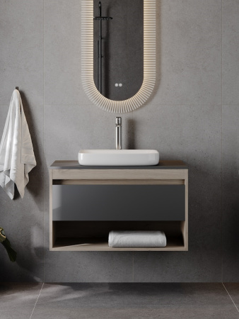 Раковина из сантехнического фарфора Teymi Solli T51245 51х39 полувстраиваемая цвет белый без отверстий под смеситель