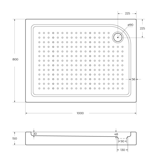 Душевой поддон BelBagno TRAY-BB-AH-100/80-15-W-R 100х80 акрил белый - фото 3