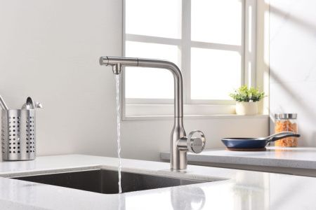 Смеситель для кухни Paulmark URBAN Ur213104-BS на мойку никель