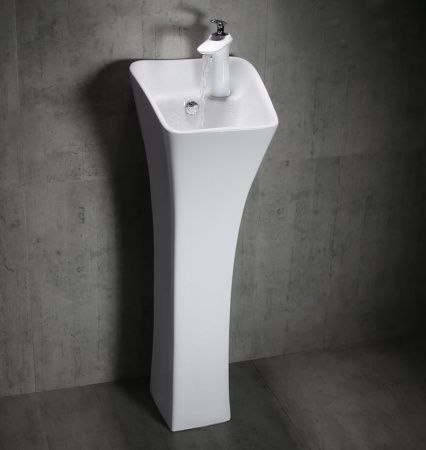 Раковина из санфаянса CeramaLux M9012 27х32 напольная цвет белый 1 отверстие под смеситель