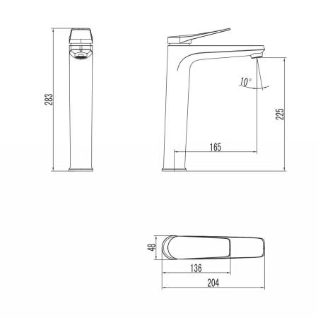 Смеситель для раковины LeMark Bronx LM3709BL на столешницу черный