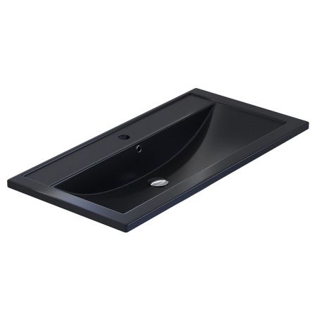 Раковина из искусственного камня Uperwood Foster Quartz 291030042 90х50 полувстраиваемая цвет черный