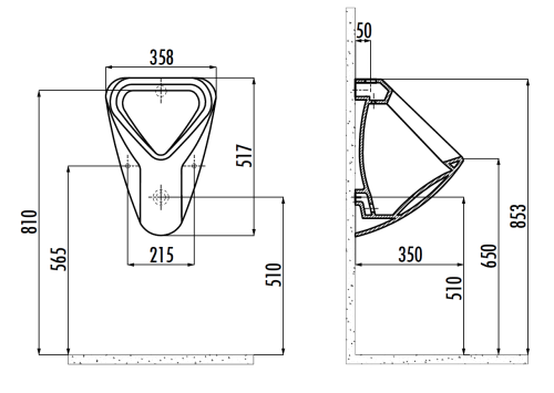 Писсуар Creavit TP630-00CB00E-0000 подвесной белый - фото 2 Писсуар Creavit TP630-00CB00E-0000 подвесной белый - фото 2