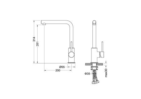 Смеситель для кухни Aquatek ЕВРОПА AQ1380MB на мойку черный